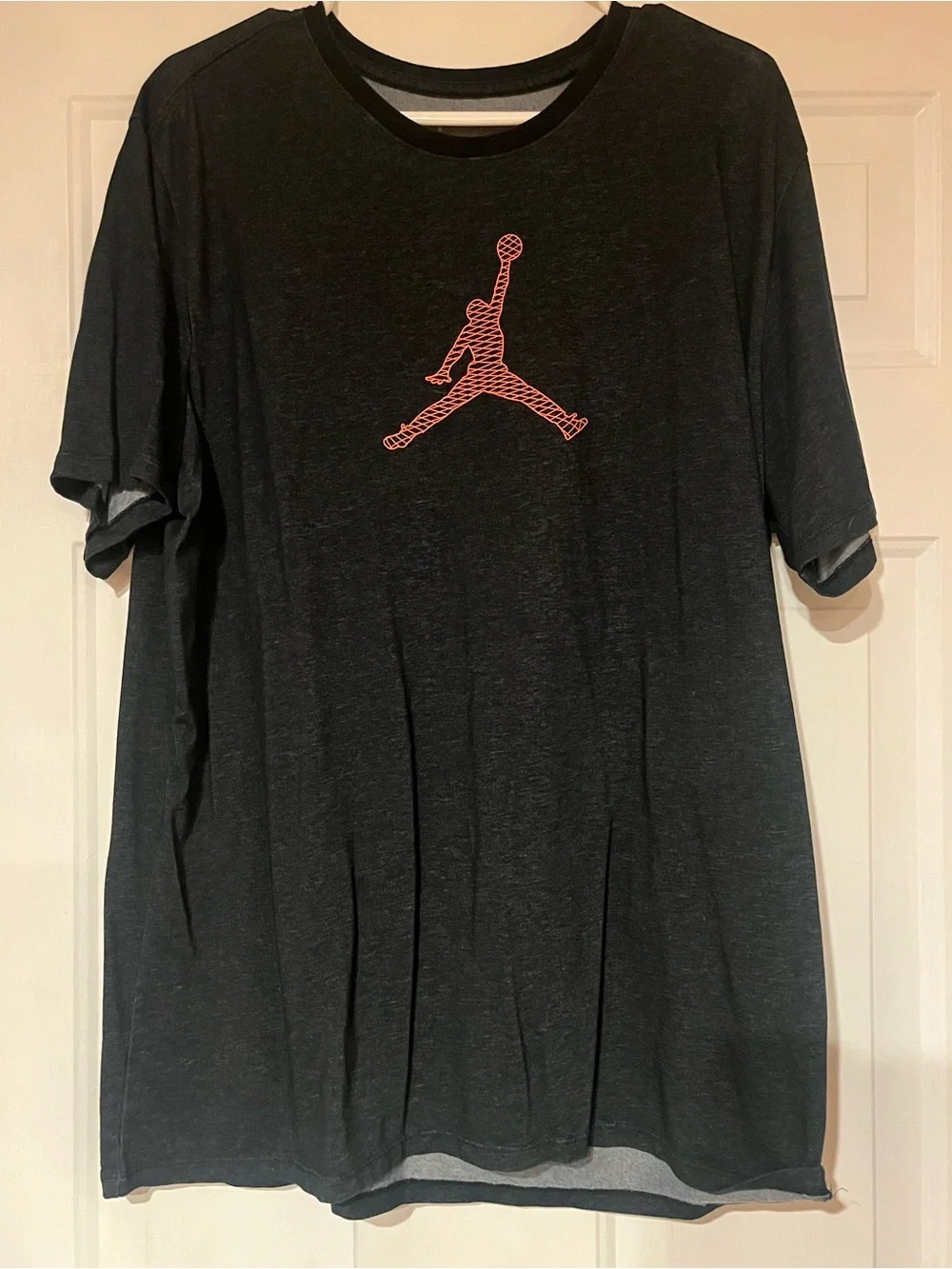 Jordan Black Short-Sleeve Tee with Red Jumpman